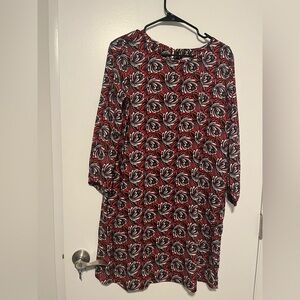 LOFT Floral Long Sleeve Mini Dress